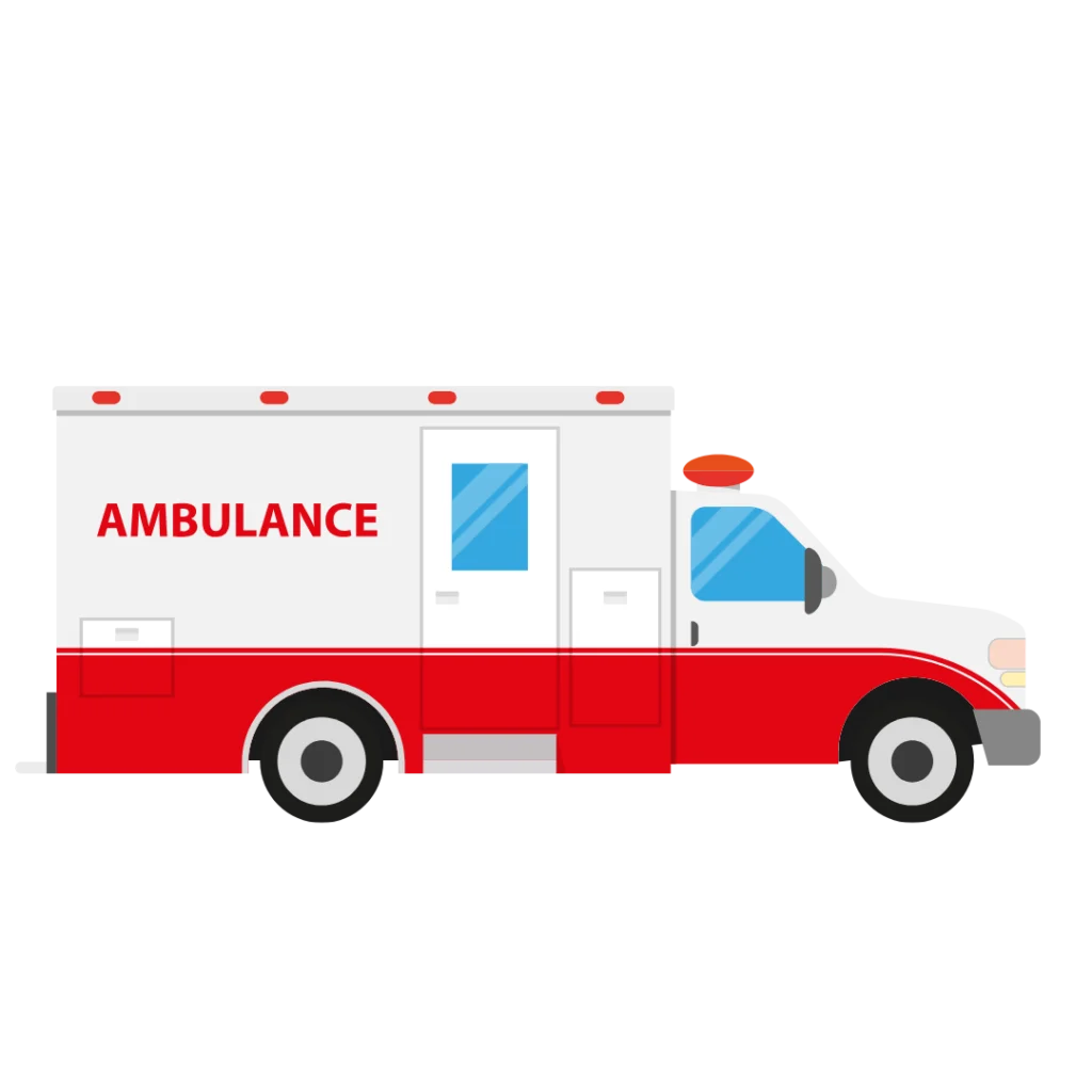 Professional Emergency Medical Services Ambulance Cartoon Clipart Design