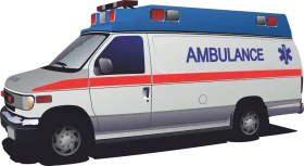 Professional Emergency Medical Services Ambulance Detailed Realistic Clipart Illustration