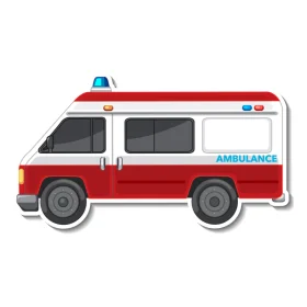 Professional Emergency Response Vehicle Cartoon Ambulance Clipart Design