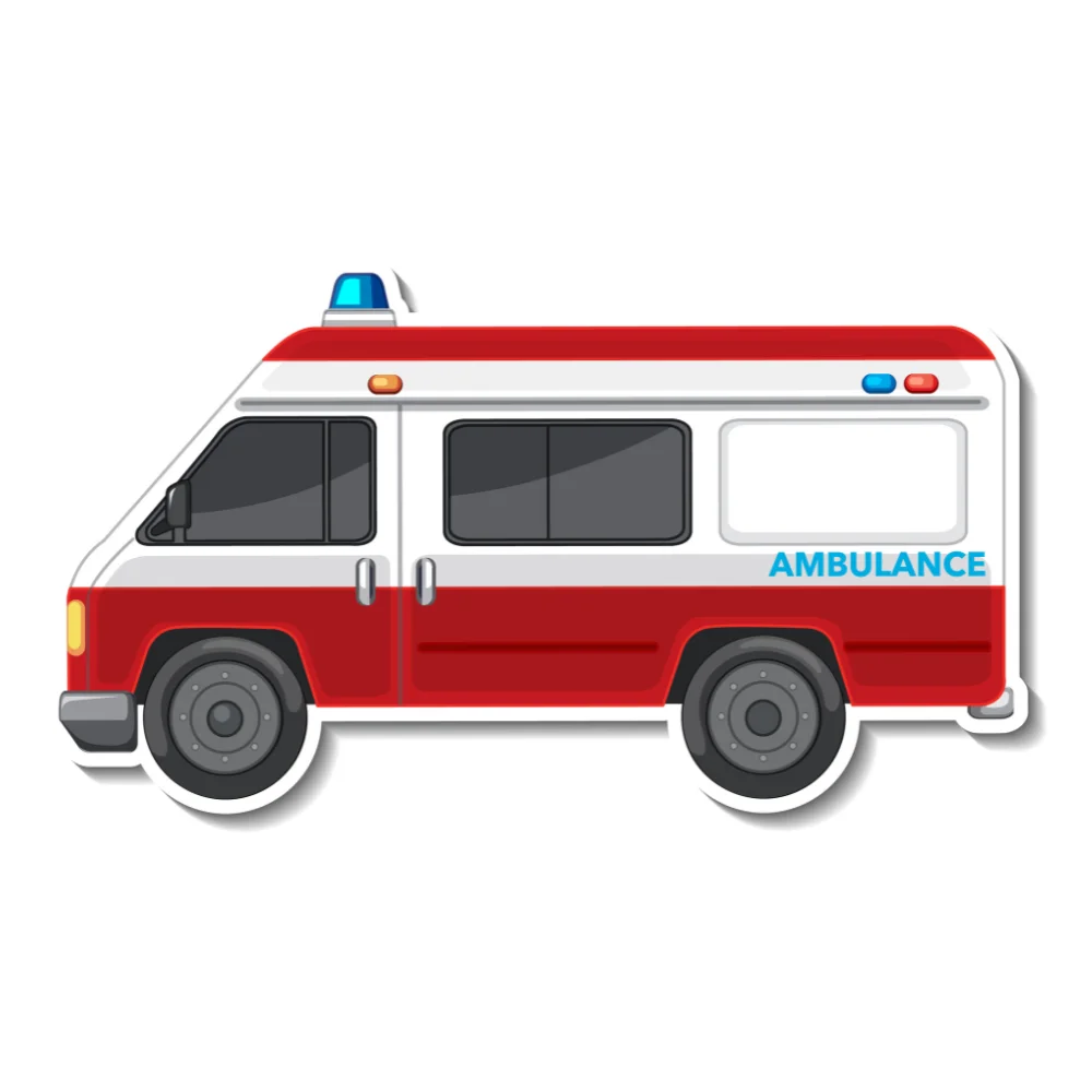 Professional Emergency Response Vehicle Cartoon Ambulance Clipart Design