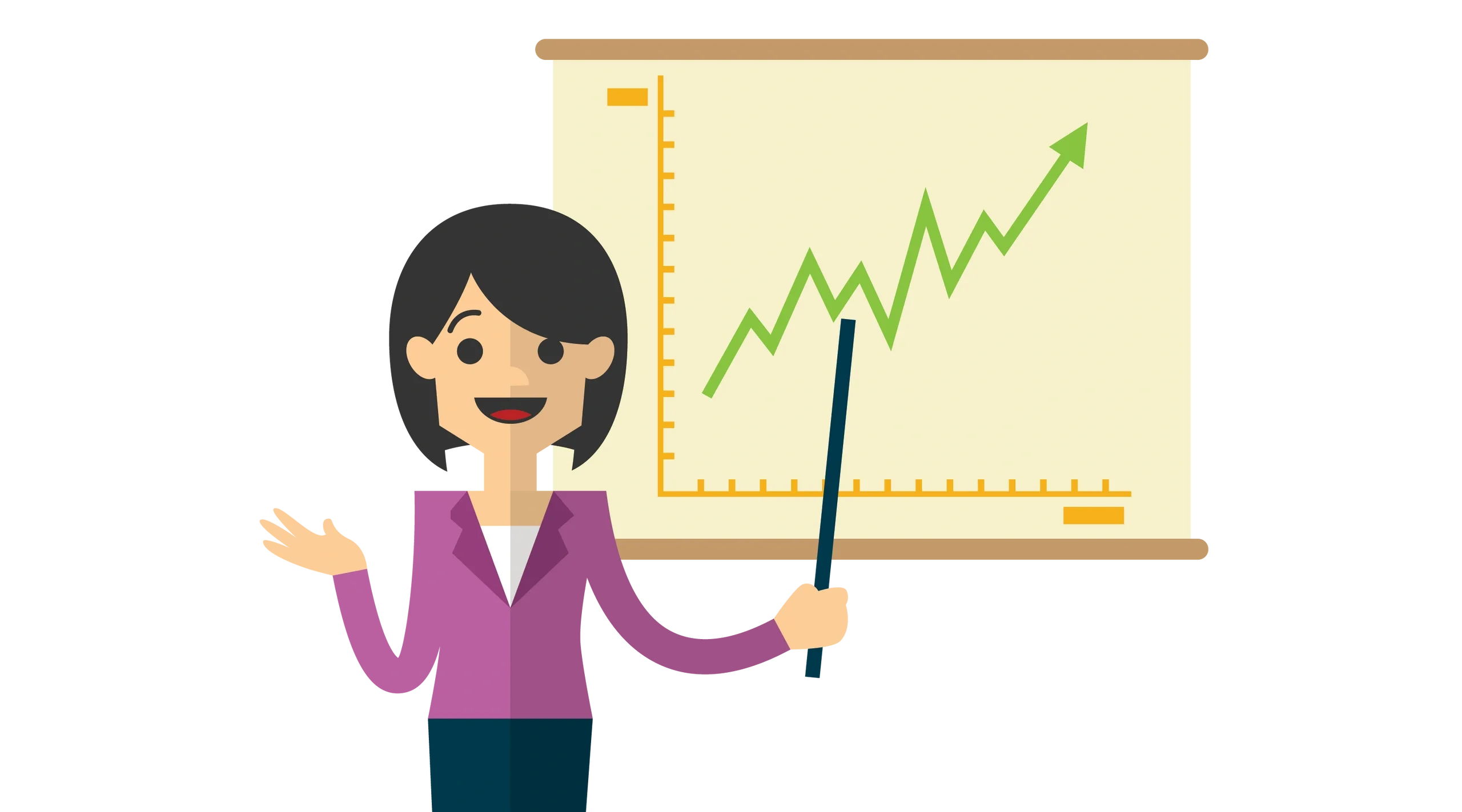 Professional Female Presenter Delivering Dynamic Business Performance Clipart