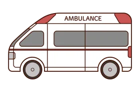 Simple and Clean Ambulance Vehicle Emergency Services Clipart Design