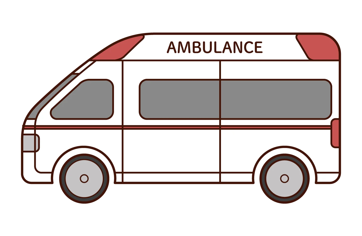 Simple and Clean Ambulance Vehicle Emergency Services Clipart Design