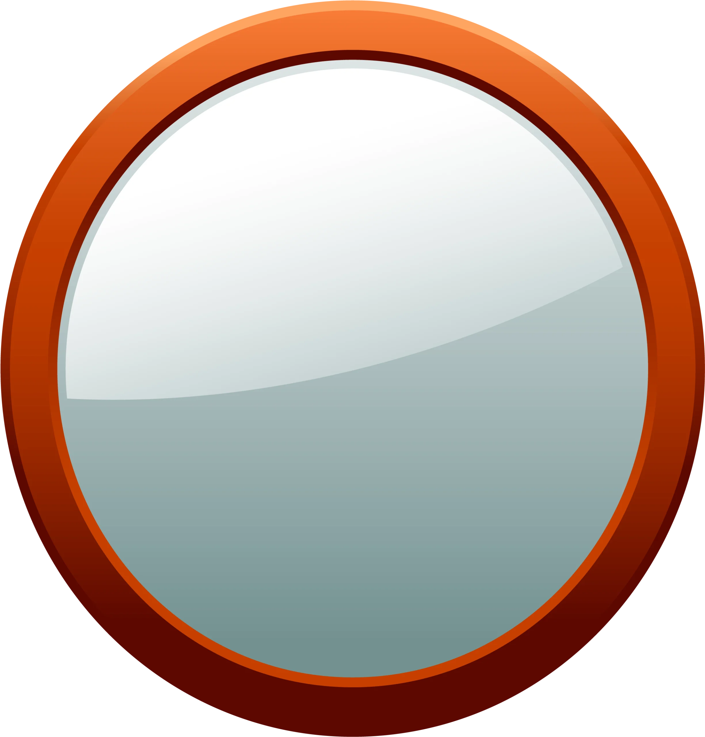Simple Circular Mirror Clipart with Warm Orange Border and Reflective Surface
