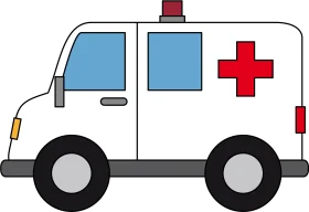 Simple Emergency Medical Services Vehicle Clipart Illustration Design