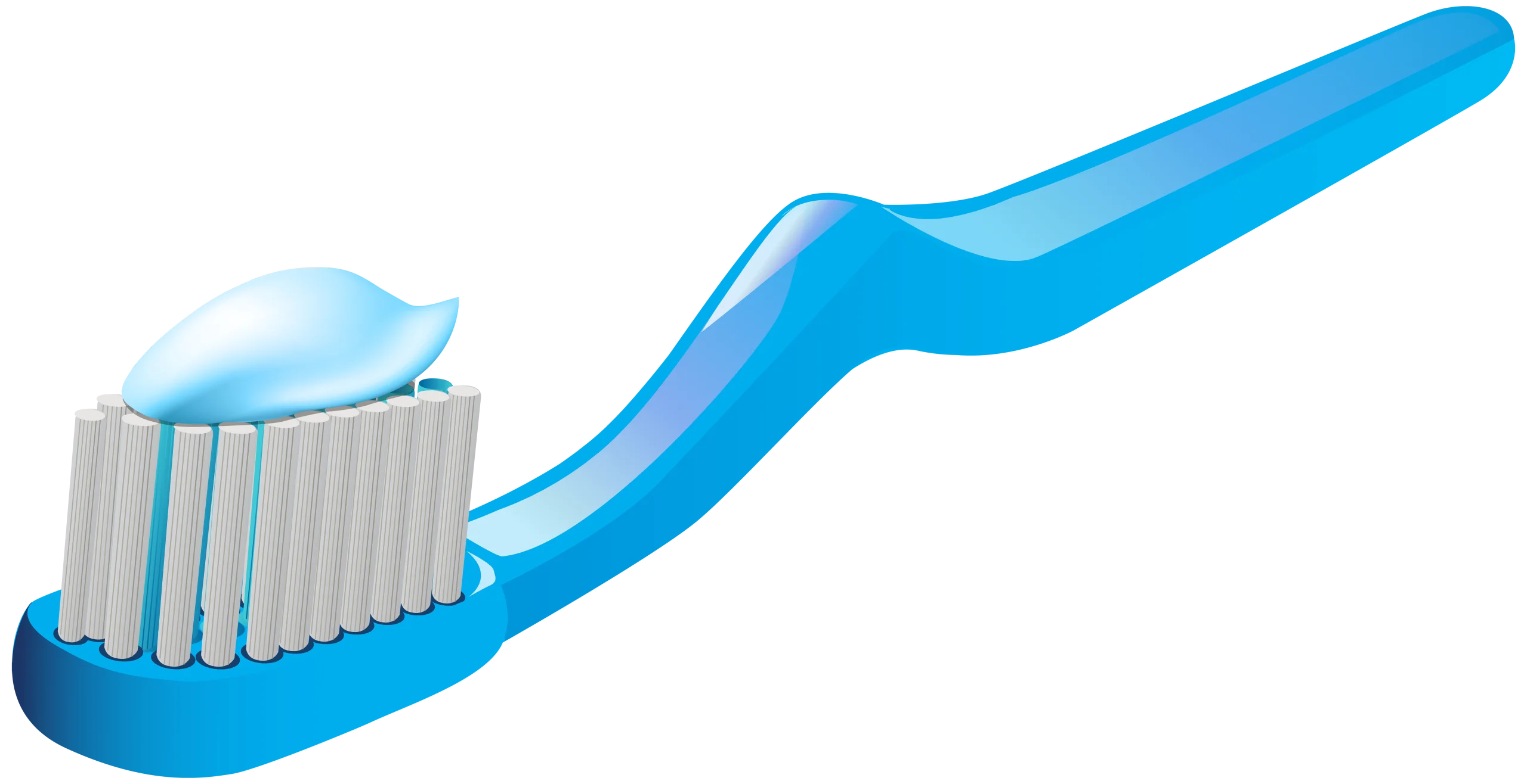 Blue Dental Hygiene Toothbrush with Toothpaste Clipart Illustration