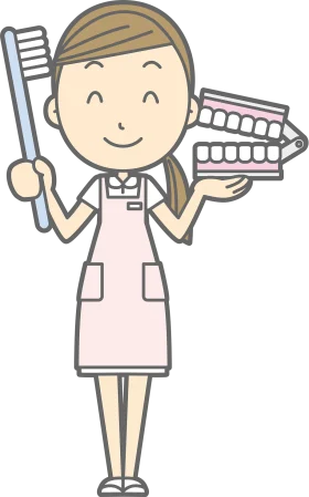 Friendly Dental Professional Illustration Clipart with Toothbrush and Teeth Model