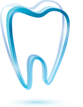 Abstract Stylized Dental Tooth Clipart Illustration with Smooth Blue Lines
