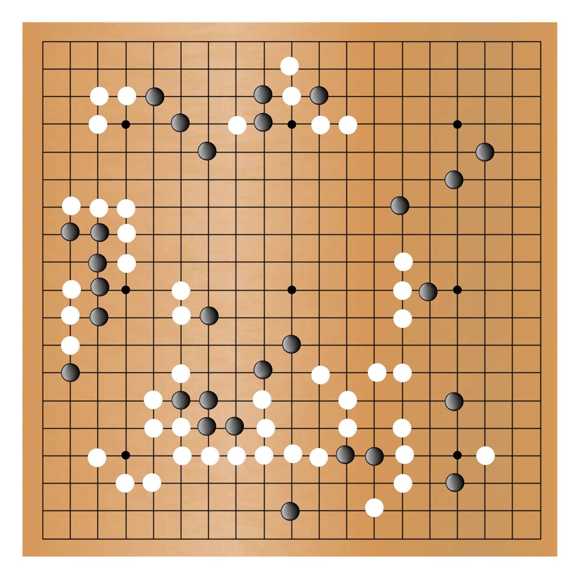 Ancient Strategic Board Game Go Clipart Showing Complex Gameplay Interaction