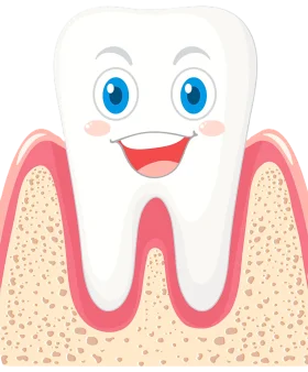 Cheerful Cartoon Tooth Clipart Illustration with Expressive Facial Features