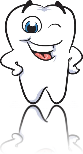Cheerful Cartoon Tooth Mascot Winking and Smiling Dental Clipart Illustration