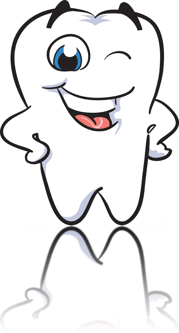 Cheerful Cartoon Tooth Mascot Winking and Smiling Dental Clipart Illustration