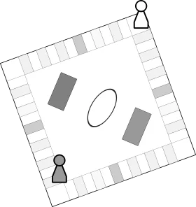 Classic Board Game Clipart Illustration with Game Pieces and Path Layout