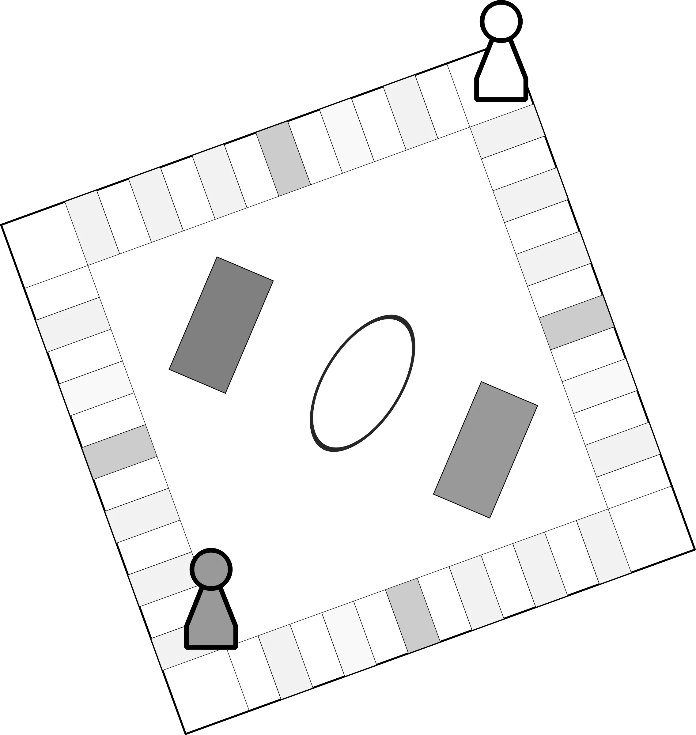 Classic Board Game Clipart Illustration with Game Pieces and Path Layout