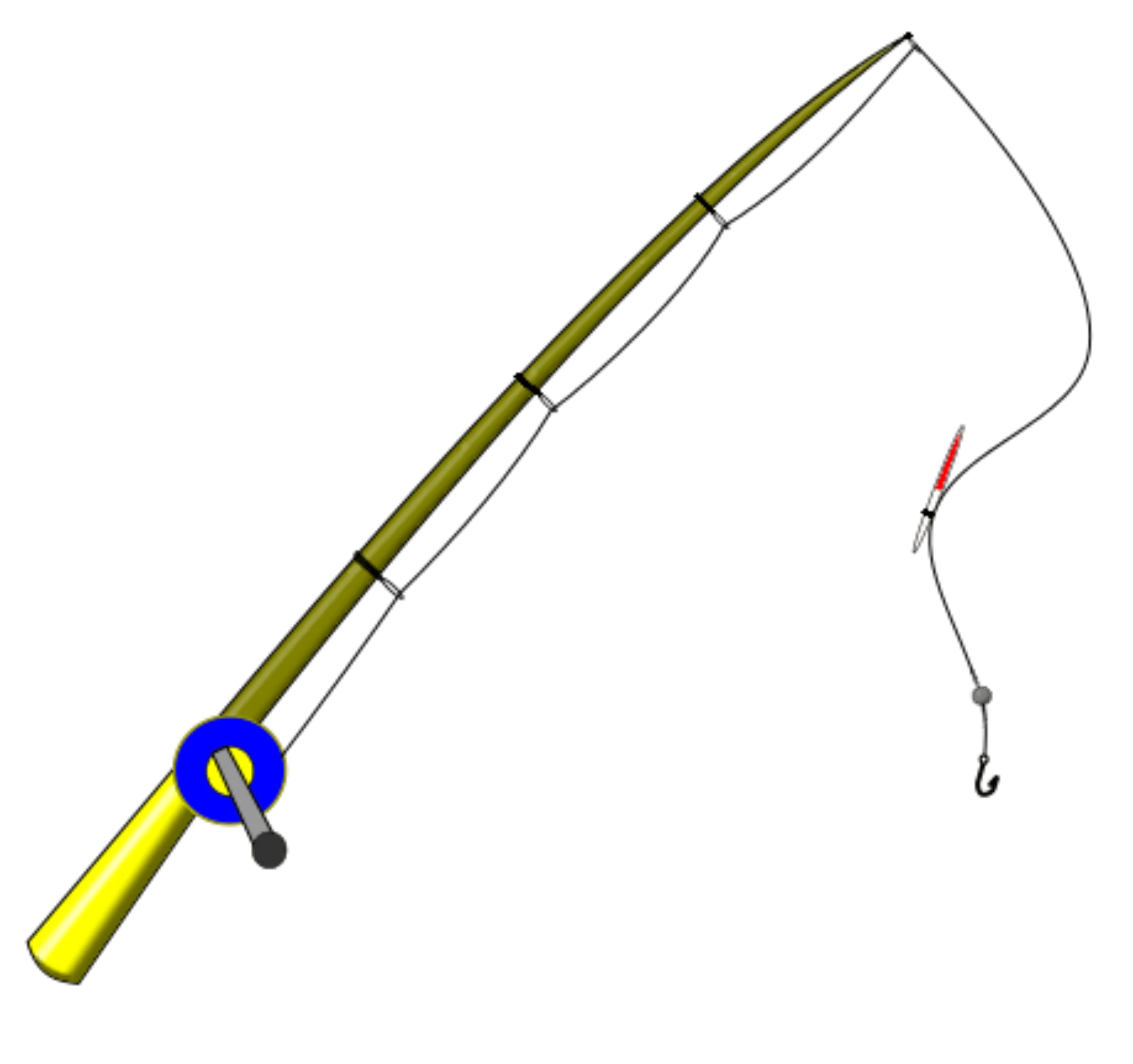 Detailed Fishing Pole Clipart with Realistic Graphical Rendering and Angler's Equipment