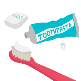 Essential Dental Hygiene Tools Illustration Dental Clipart Collection