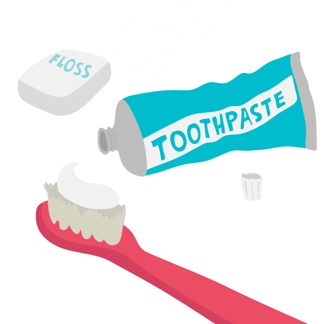 Essential Dental Hygiene Tools Illustration Dental Clipart Collection
