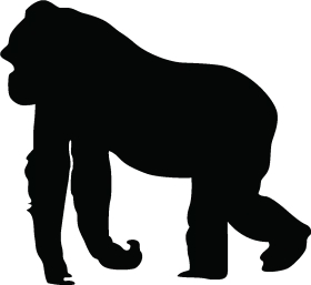 Majestic Silhouette of a Powerful Gorilla Clipart Illustration - Wild Primate Design