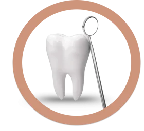 Minimalist Dental Examination Clipart with Tooth and Dental Mirror Instrument