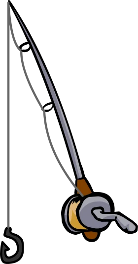 Minimalist Fishing Pole Clipart with Simple Graphic Design Elements