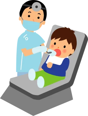 Pediatric Dental Checkup Cartoon Clipart: Child's First Dental Examination Experience