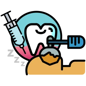 Playful Dental Care Procedures and Treatment Cartoon Clipart Illustration