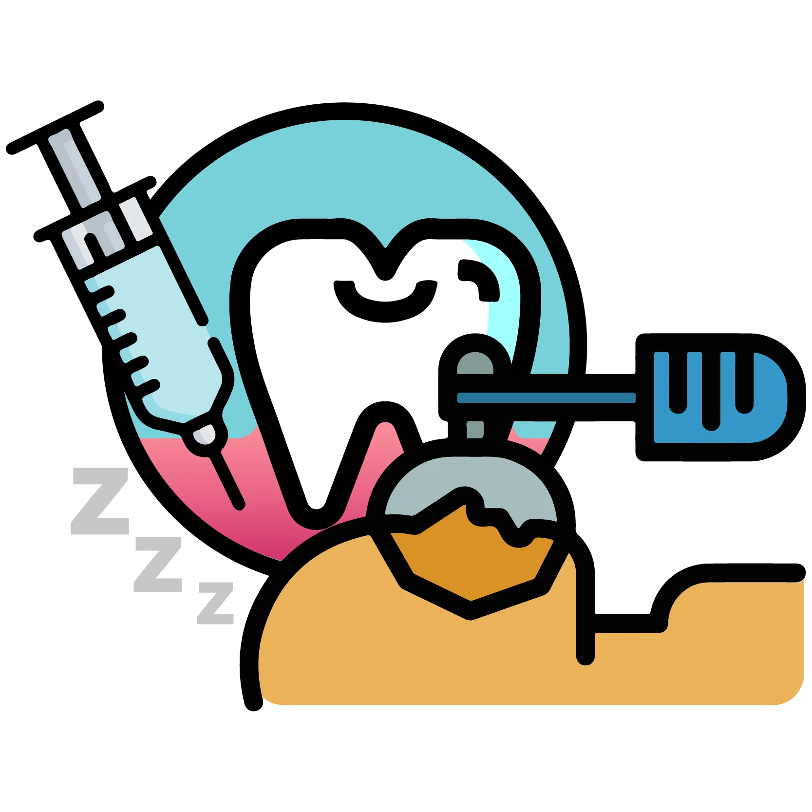 Playful Dental Care Procedures and Treatment Cartoon Clipart Illustration