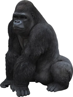 Powerful Monochrome Gorilla Clipart: Majestic Primate Illustration
