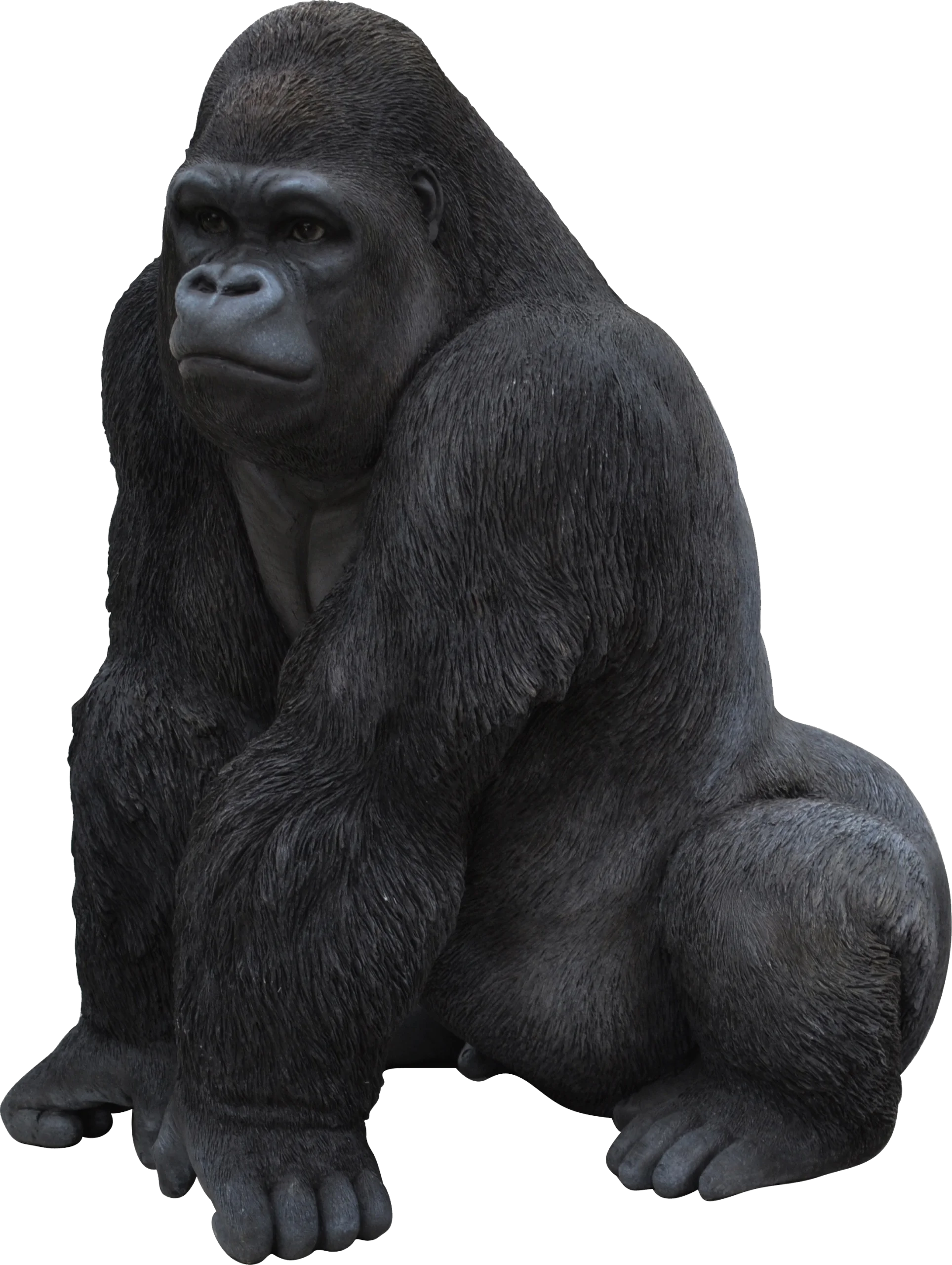 Powerful Monochrome Gorilla Clipart: Majestic Primate Illustration