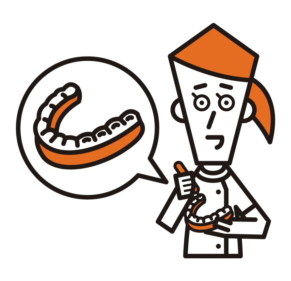 Professional Dental Hygienist Illustrating Teeth Model Clipart Design