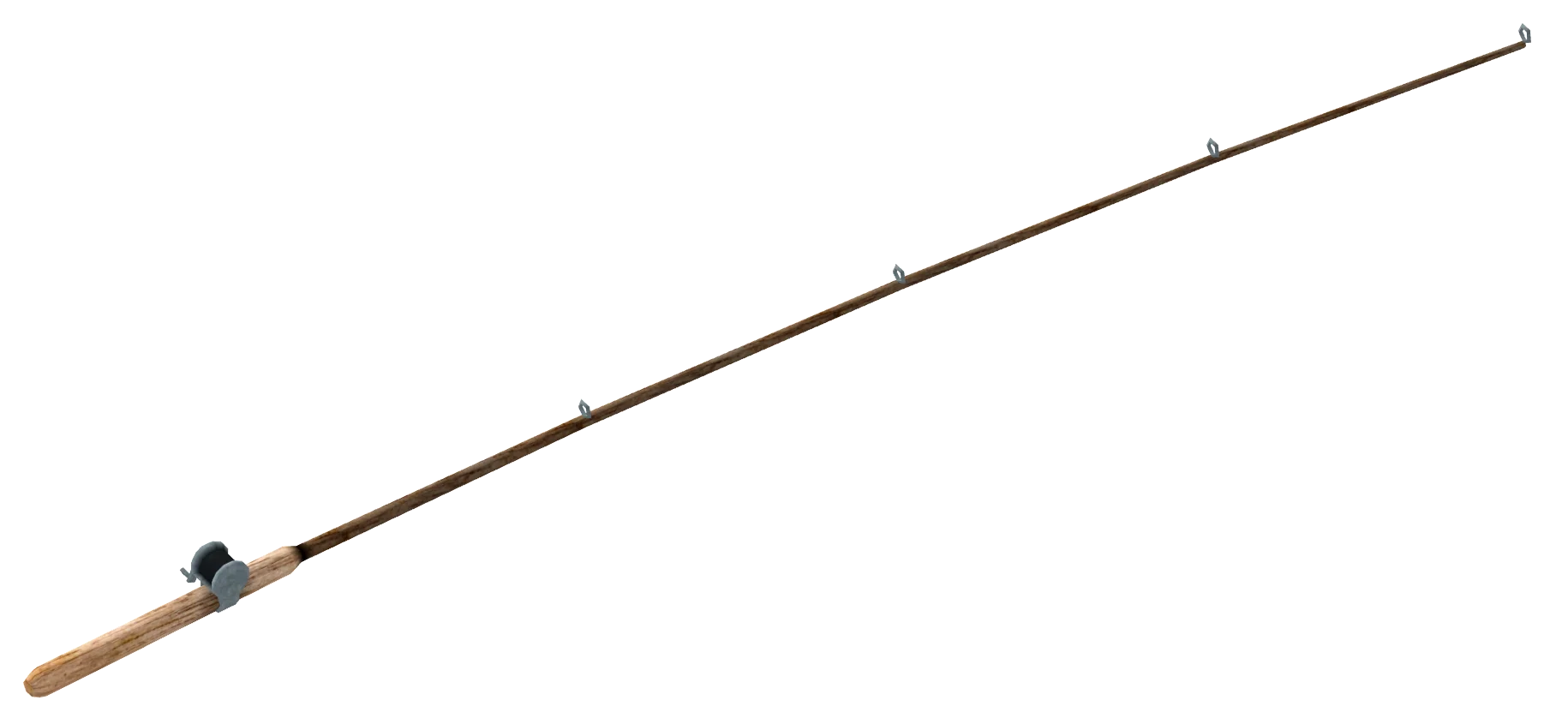 Simple Minimalist Fishing Pole Clipart with Sleek Wooden Handle Design