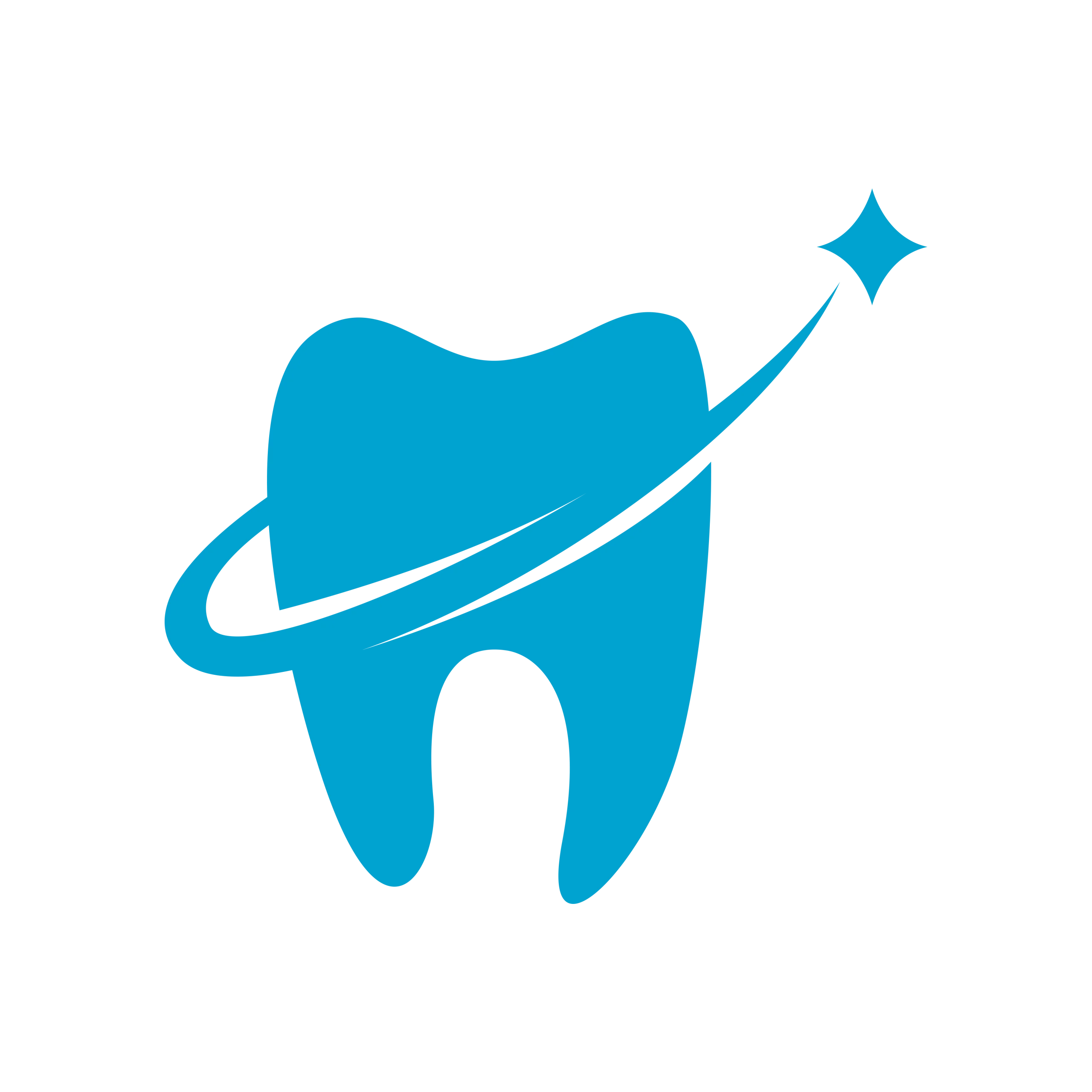 Stellar Dental Care Tooth Logo Clipart Design with Swooshing Motion