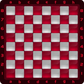 Stylish Checkered Chess Board Clipart with Red and Silver Squares