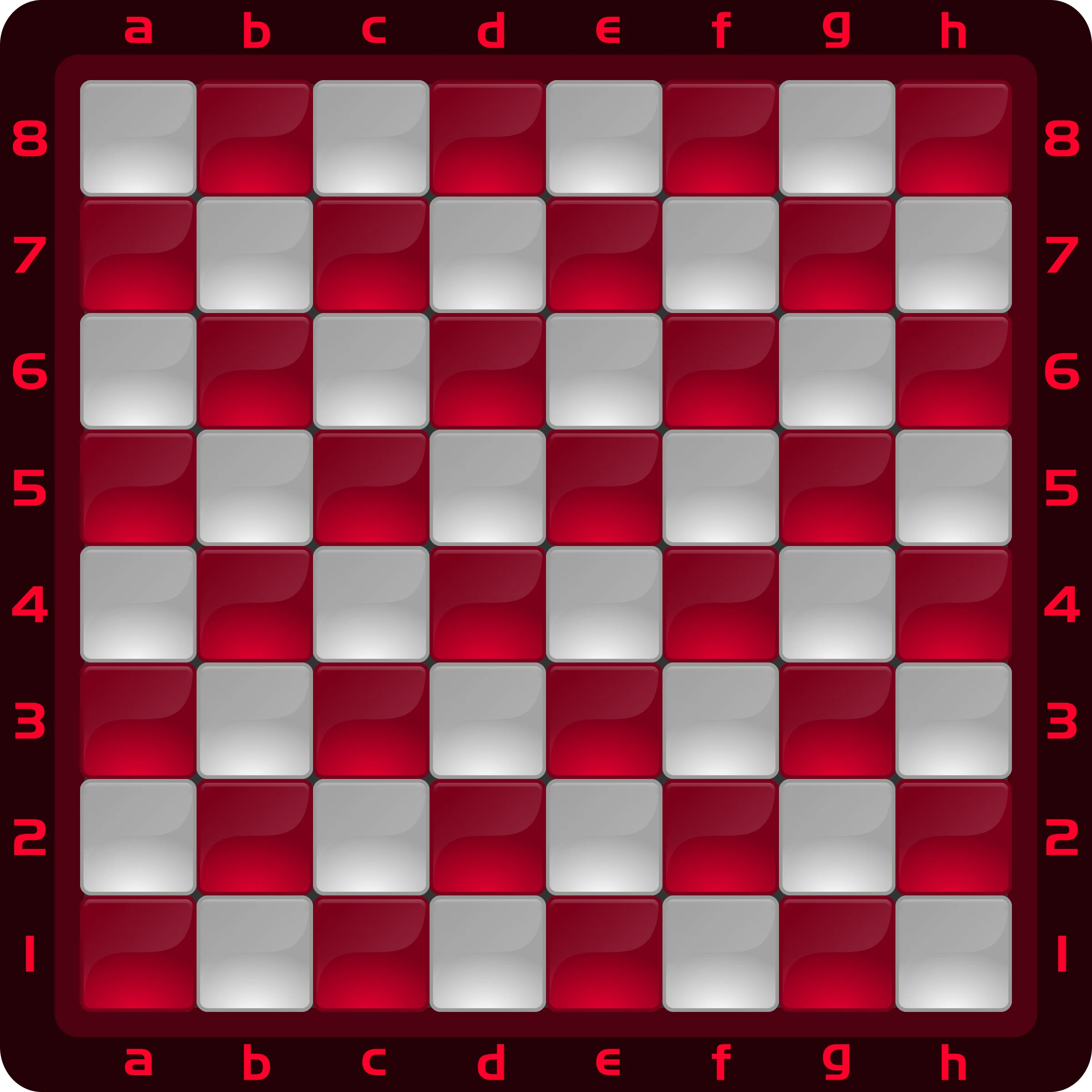 Stylish Checkered Chess Board Clipart with Red and Silver Squares