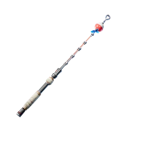 Telescopic Fishing Pole Clipart with Blue and Red Bobber Accent