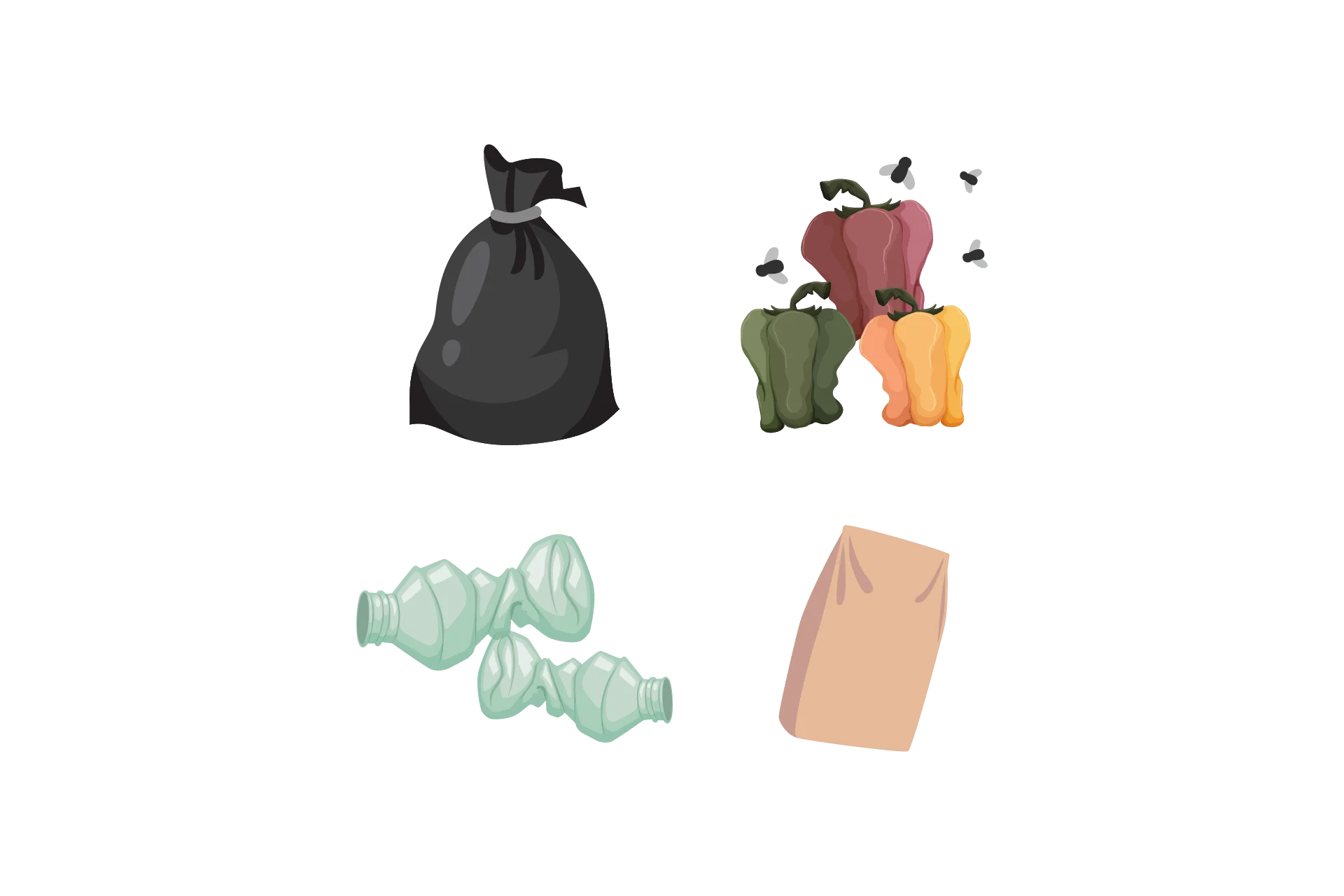 Comprehensive Waste Management and Recycling Clipart Collection Illustration