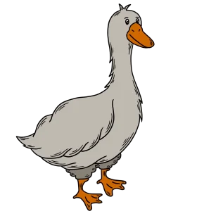Charming Gray Goose Clipart: A Delightful Illustrated Waterfowl Design