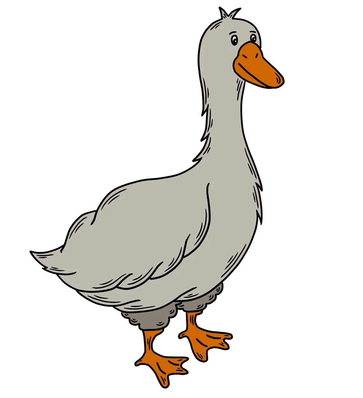 Charming Gray Goose Clipart: A Delightful Illustrated Waterfowl Design