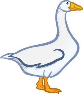 Charming Minimalist White Goose Clipart - Simple Waterfowl Illustration Design