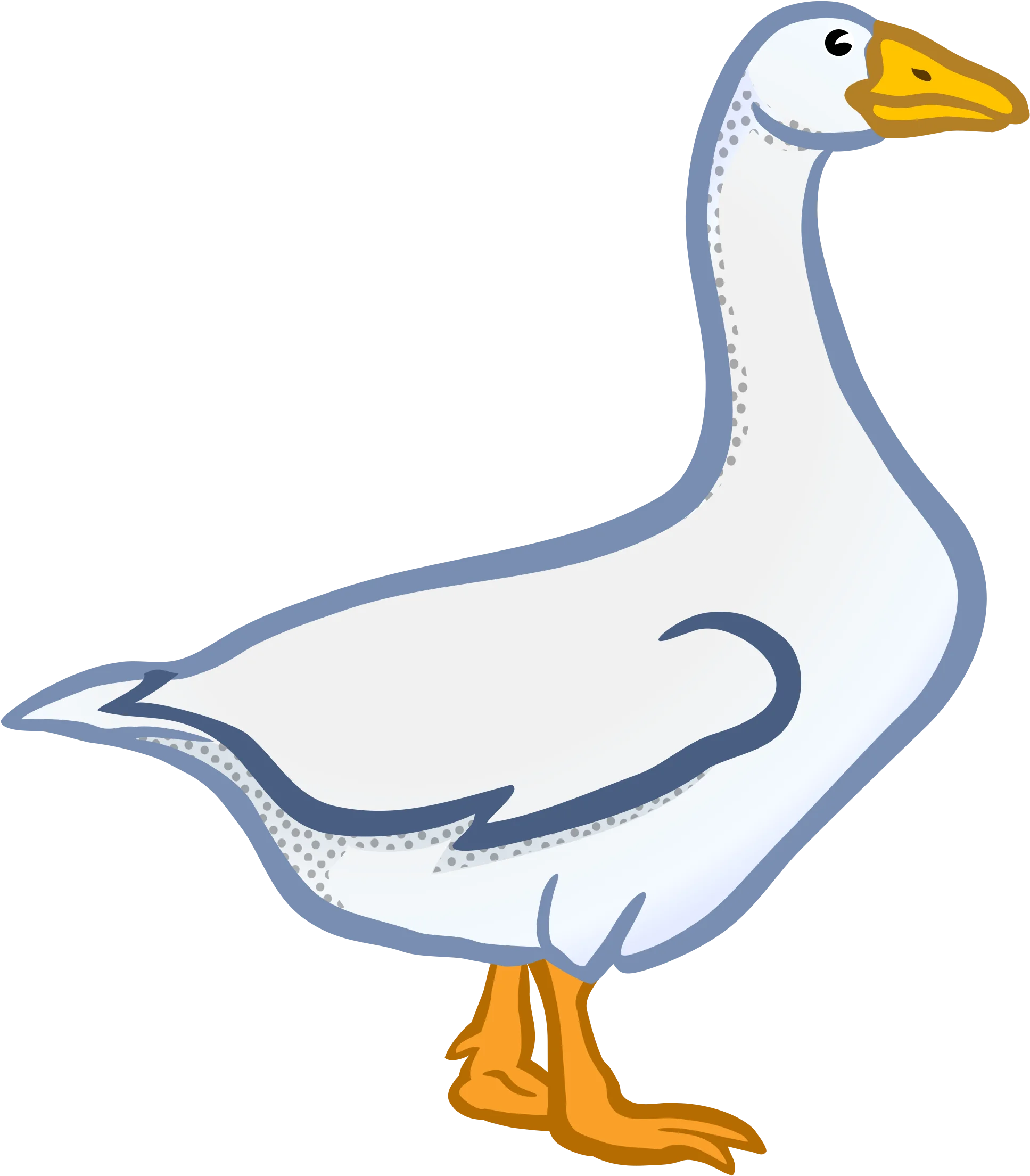 Charming Minimalist White Goose Clipart - Simple Waterfowl Illustration Design