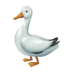 Charming White Goose Clipart Illustration with Soft Realistic Rendering