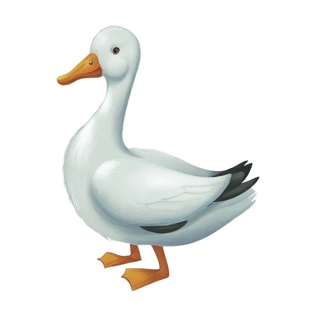 Charming White Goose Clipart Illustration with Soft Realistic Rendering