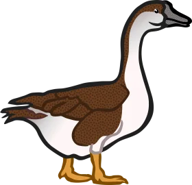 Detailed Brown and White Waterbird Clipart Illustration of a Stylized Goose