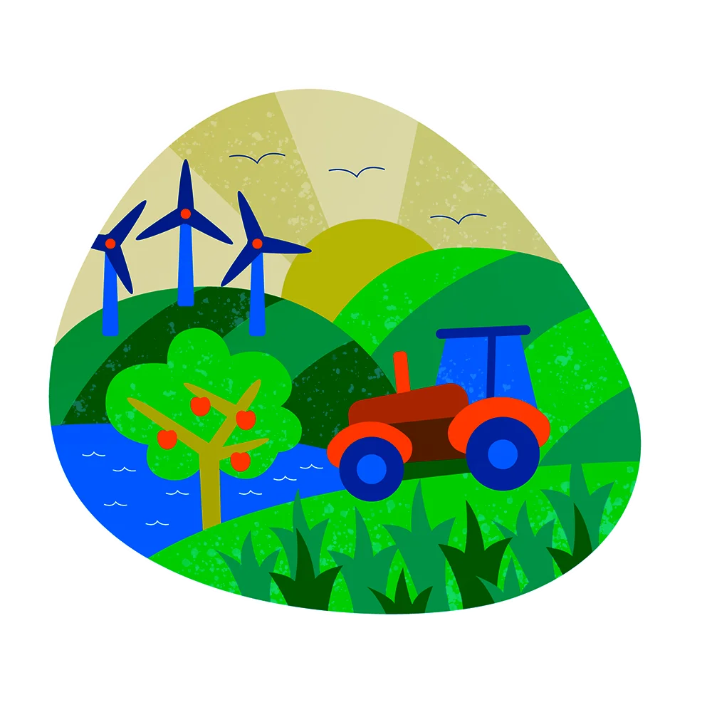 Eco-Friendly Farmland Animation: Sustainable Agriculture Landscape Design