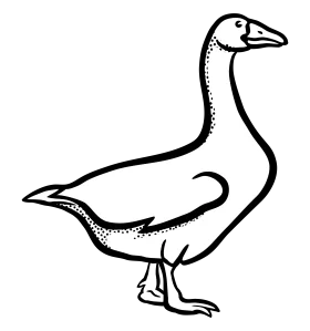 Elegant Black and White Hand-Drawn Goose Clipart Illustration Design