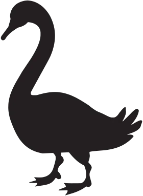 Elegant Black Silhouette of a Graceful Goose Clipart Design