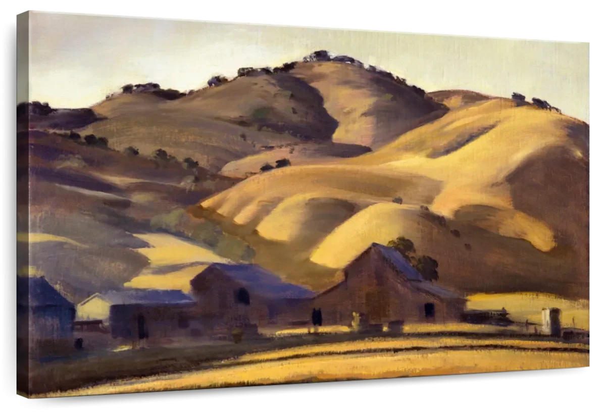 Golden Hills Farmland Animation: Rustic Rural Landscape Painting