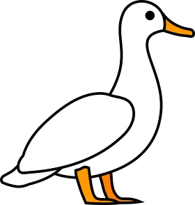 Minimalist White Goose Clipart - Simple Elegant Waterfowl Vector Illustration