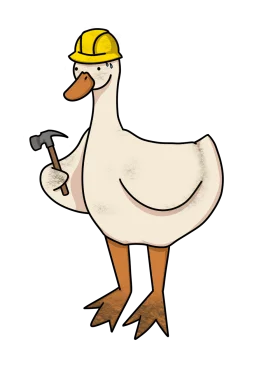 Professional Construction Worker Goose Clipart - Adorable Cartoon Bird with Hard Hat