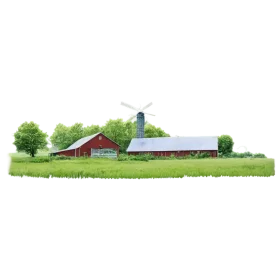 Serene Countryside Animation: Rustic Red Barn and Windmill Landscape